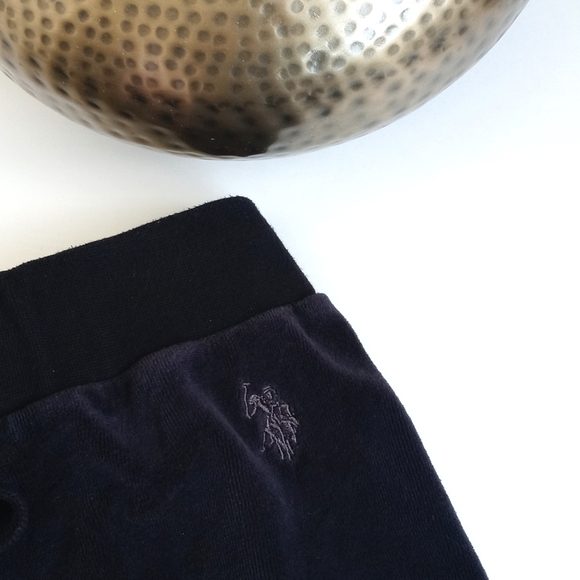 U.S. Polo Black Velour Sweatpants S - Picture 3 of 12